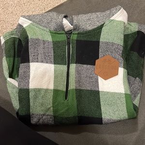 Lausbub - Plaid flannel 1/2 zip shirt